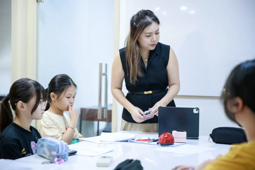 Students are studying at Ms Ng Learning Academy